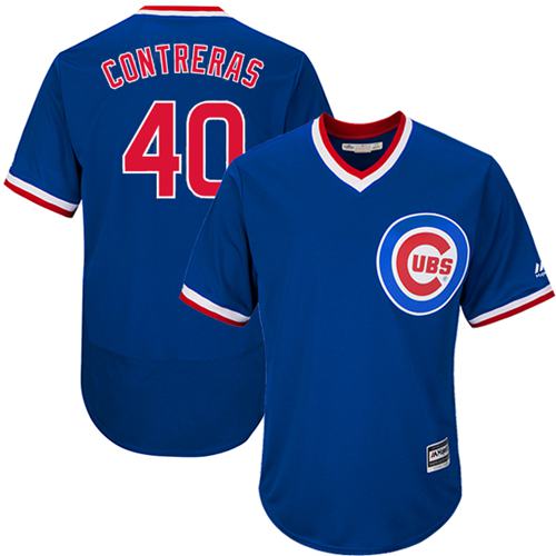 Cubs #40 Willson Contreras Blue Flexbase Authentic Collection Cooperstown Stitched MLB Jersey - Click Image to Close